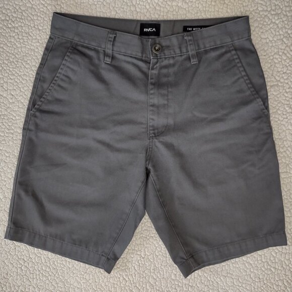 RVCA gray casual cotton blend Weekend Chino shorts mens size 30 - Picture 1 of 7